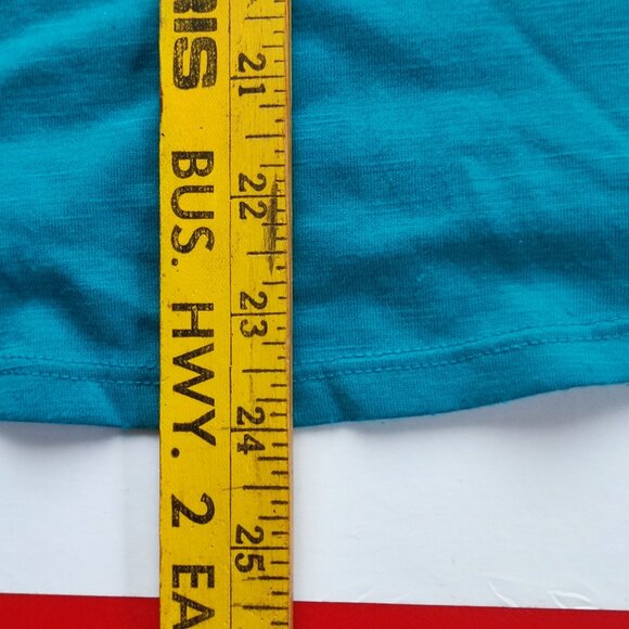 Time and Tru short sleeve top teal with silver design women's size L (12-14) - Picture 7 of 7